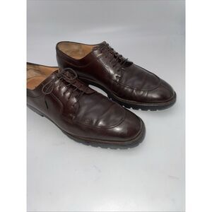 Salvatore Ferragamo Split Toe Brown Leather Men 9..5 D Lace Up Dress Shoes‎